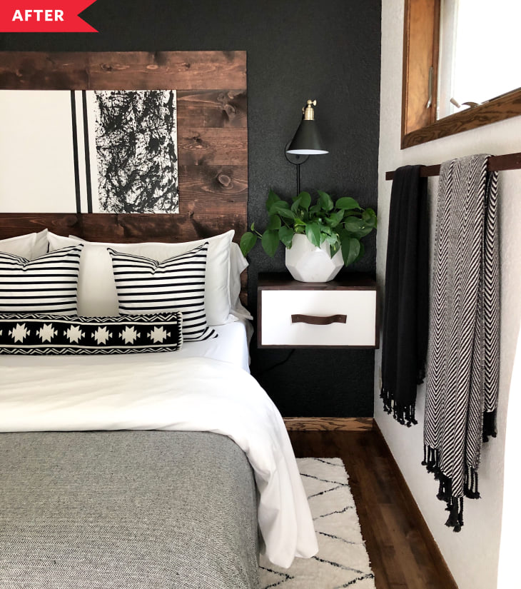 Black and White Bedroom Redo Before and After Photos Apartment Therapy